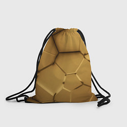 Рюкзак-мешок Золотые неоновые плиты в разломе, цвет: 3D-принт
