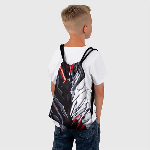 Мешок для обуви White and red abstraction on a black background / 3D-принт – фото 4