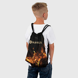 Рюкзак-мешок Deadlock logo на фоне огня, цвет: 3D-принт — фото 2