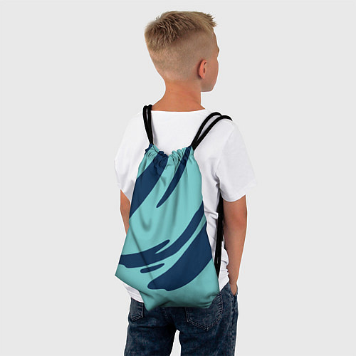 Мешок для обуви Тёмно-синий и бирюзовый абстракция / 3D-принт – фото 4