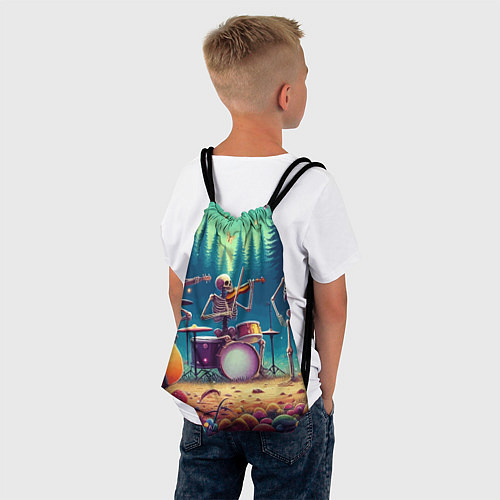 Мешок для обуви Группа скелетов даёт концерт под грибами / 3D-принт – фото 4