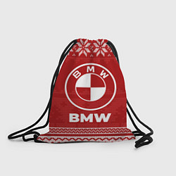 Рюкзак-мешок Новогодний BMW, цвет: 3D-принт