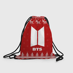 Рюкзак-мешок Новогодний BTS с оленями, цвет: 3D-принт