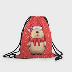 Рюкзак-мешок Милая рождественская капибапра, цвет: 3D-принт