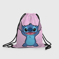 Мешок для обуви Stitch on a pink background