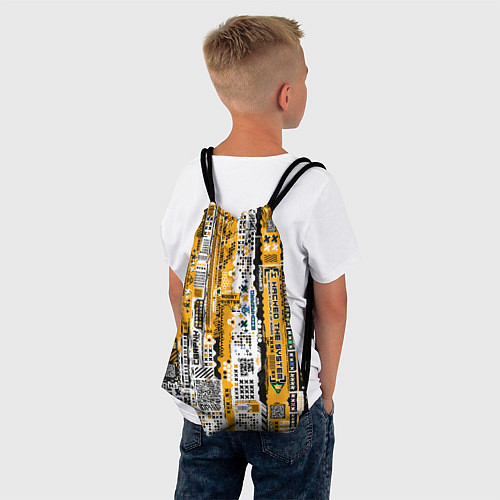 Мешок для обуви Cyberpunk pattern yellow / 3D-принт – фото 4