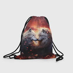 Мешок для обуви Влюбленные волки в цветах