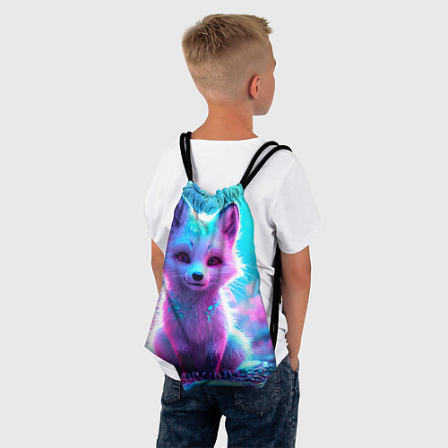 Мешок для обуви Песец в неоновом свете / 3D-принт – фото 4