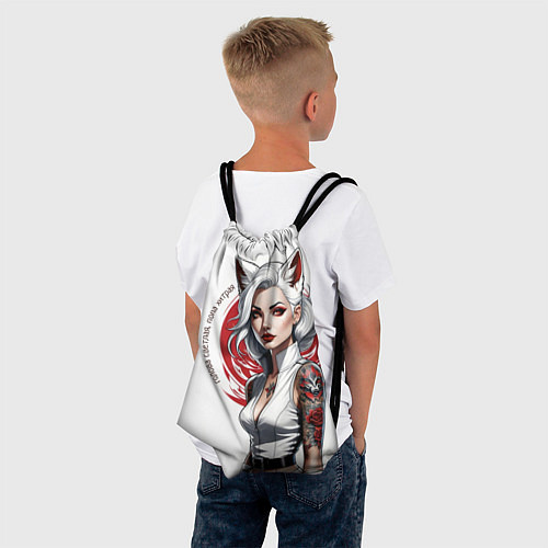 Мешок для обуви Белая лиса / 3D-принт – фото 4