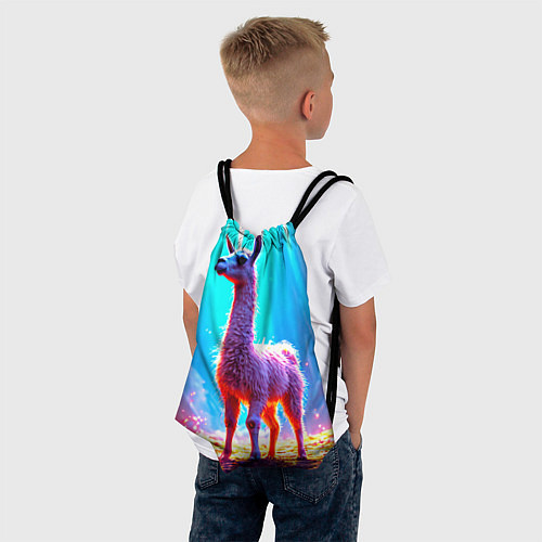 Мешок для обуви Лама в неоновых лучах / 3D-принт – фото 4