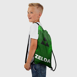 Рюкзак-мешок Zelda - green gradient по-центру, цвет: 3D-принт — фото 2