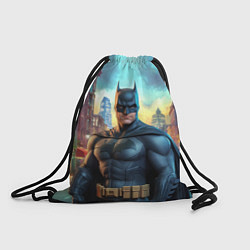 Рюкзак-мешок Бэтмен неоновый город, цвет: 3D-принт