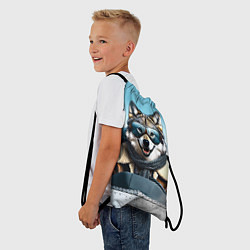 Рюкзак-мешок Волк авиатор, цвет: 3D-принт — фото 2