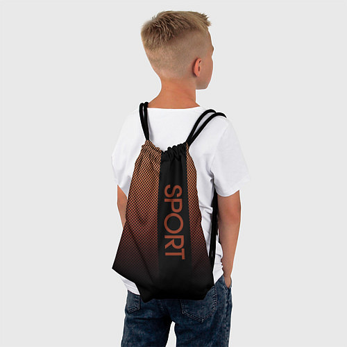 Мешок для обуви Sport коричневый вертикальная полоса / 3D-принт – фото 4