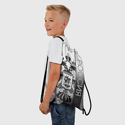 Рюкзак-мешок Герб Российской федерации белый с чёрным, цвет: 3D-принт — фото 2