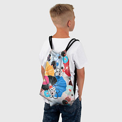 Рюкзак-мешок Цветы - абстрактные узоры, цвет: 3D-принт — фото 2