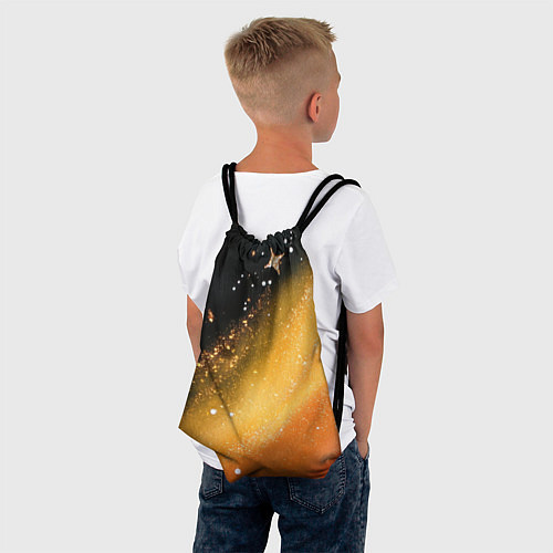 Мешок для обуви Черно-оранжевая блестящая текстура / 3D-принт – фото 4