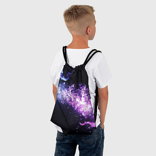 Мешок для обуви Фиолетово-синяя абстрактная волна / 3D-принт – фото 4