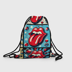 Рюкзак-мешок Rolling Stones logo - pop art, цвет: 3D-принт