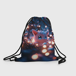 Рюкзак-мешок Белый пушистый покемон, цвет: 3D-принт