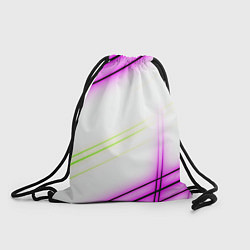Рюкзак-мешок Green white pink line, цвет: 3D-принт