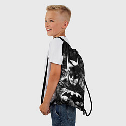 Рюкзак-мешок Бэтмен черно-белый стиль, цвет: 3D-принт — фото 2