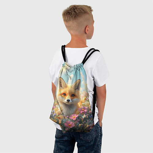 Мешок для обуви Лиса в цветочном поле / 3D-принт – фото 4