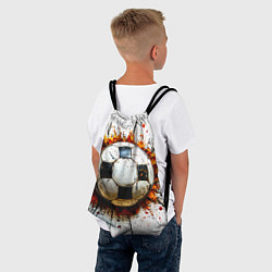 Рюкзак-мешок Футбольный мяч на белом, цвет: 3D-принт — фото 2