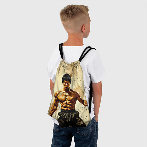 Мешок для обуви Брюс Ли на бежевом / 3D-принт – фото 4