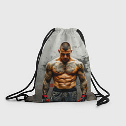 Рюкзак-мешок Дастин Порье на сером, цвет: 3D-принт