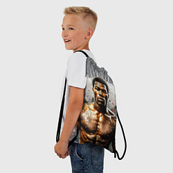 Рюкзак-мешок Мухаммед Али на сером, цвет: 3D-принт — фото 2