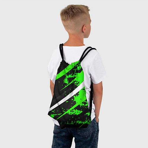 Мешок для обуви Color black and green / 3D-принт – фото 4