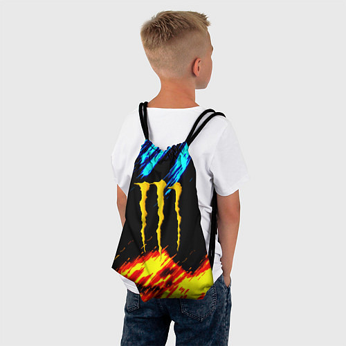 Мешок для обуви Monster energy текстура огненная / 3D-принт – фото 4