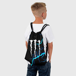 Рюкзак-мешок Monster energy неоновые молнии, цвет: 3D-принт — фото 2