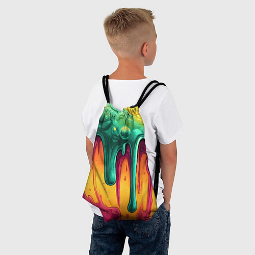 Мешок для обуви Зелено-оранжевая клякса / 3D-принт – фото 4