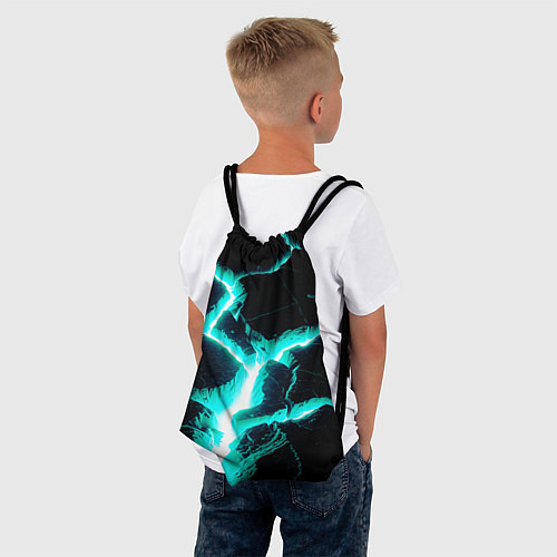 Мешок для обуви Color light blue black / 3D-принт – фото 4