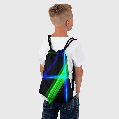 Мешок для обуви Color blue black green / 3D-принт – фото 4