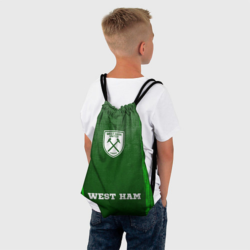 Мешок для обуви West Ham - green gradient по-центру / 3D-принт – фото 4