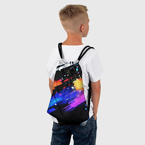 Мешок для обуви Разноцветные блестящие кляксы - текстура / 3D-принт – фото 4