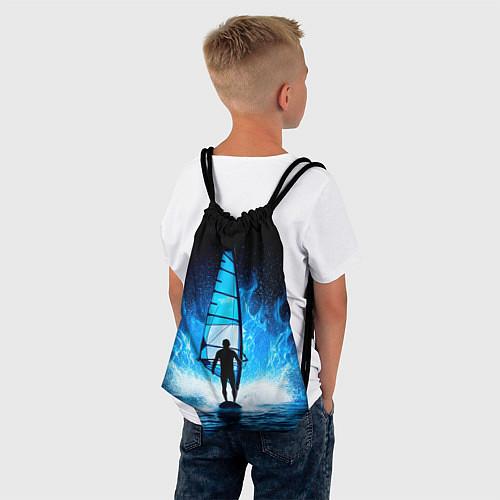 Мешок для обуви Виндсерфер в синем пламени / 3D-принт – фото 4