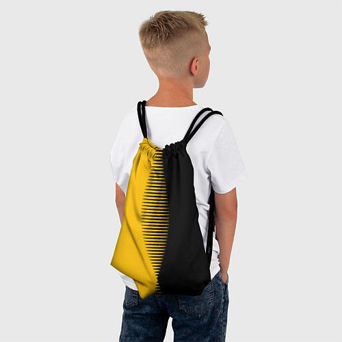 Мешок для обуви Чёрно-жёлтый пополам с переходом / 3D-принт – фото 4