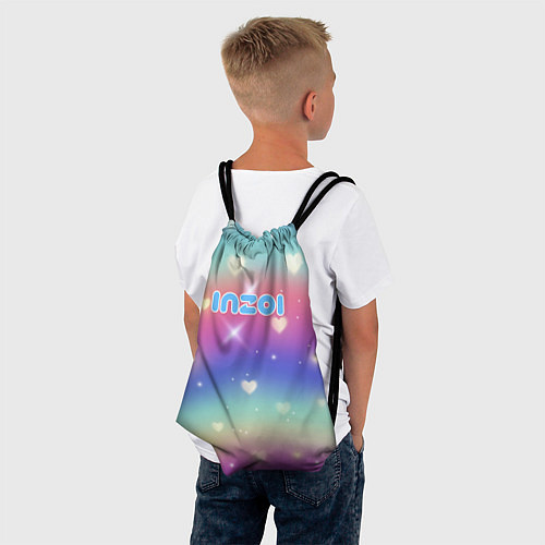 Мешок для обуви Inzoi радужный фон и сердечки / 3D-принт – фото 4