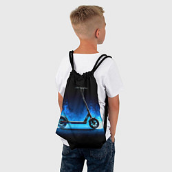 Рюкзак-мешок Самокат в синем пламени, цвет: 3D-принт — фото 2