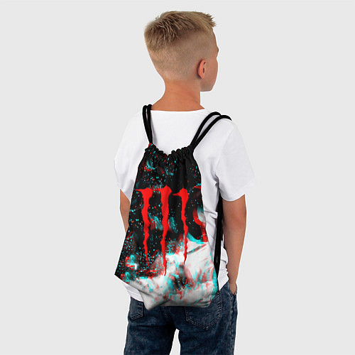 Мешок для обуви Monster energy огонь глитч / 3D-принт – фото 4