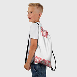 Рюкзак-мешок Славянский орнамент и узоры - вышиванка рубаха бел, цвет: 3D-принт — фото 2