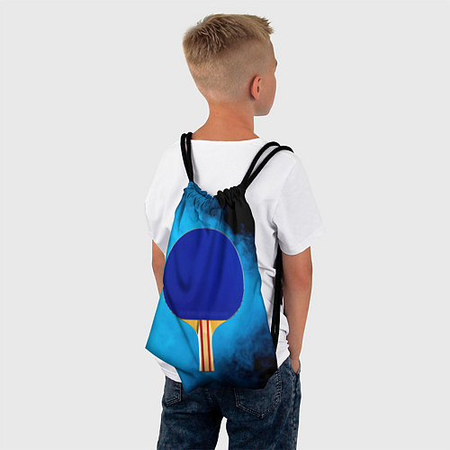 Мешок для обуви Ракетка для пинг понга синий дым / 3D-принт – фото 4