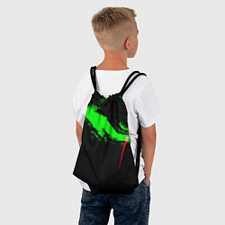 Рюкзак-мешок Color black green red, цвет: 3D-принт — фото 2