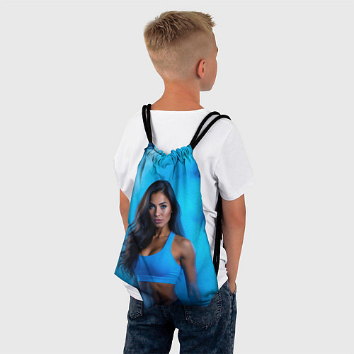 Мешок для обуви Фитоняшка в синем дыму / 3D-принт – фото 4