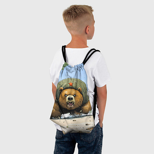 Мешок для обуви Злой медведь со звездой СССР / 3D-принт – фото 4