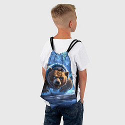 Рюкзак-мешок Злой русский медведь иллюстрация, цвет: 3D-принт — фото 2